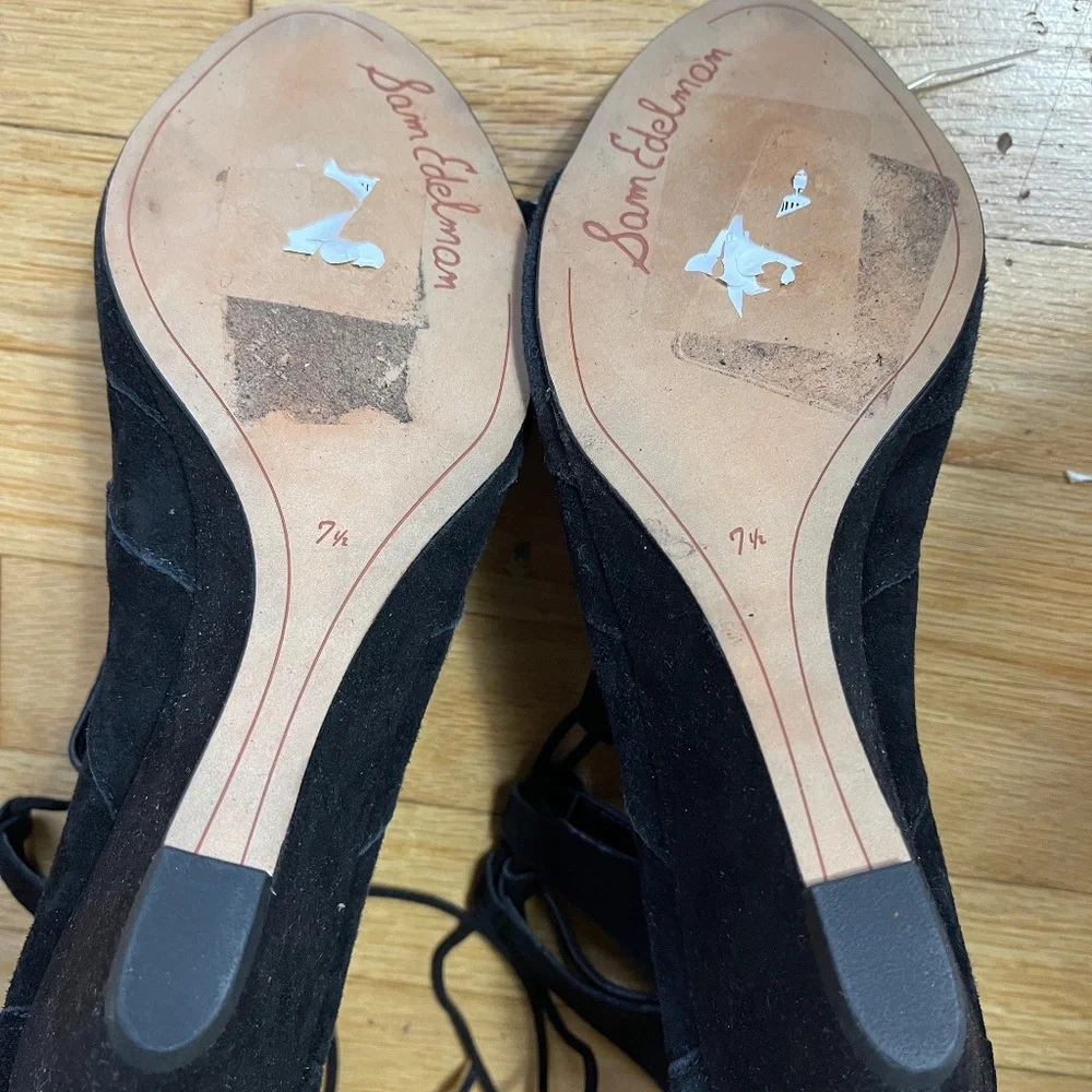 New Sam Edelman Santina suede wedge sandals